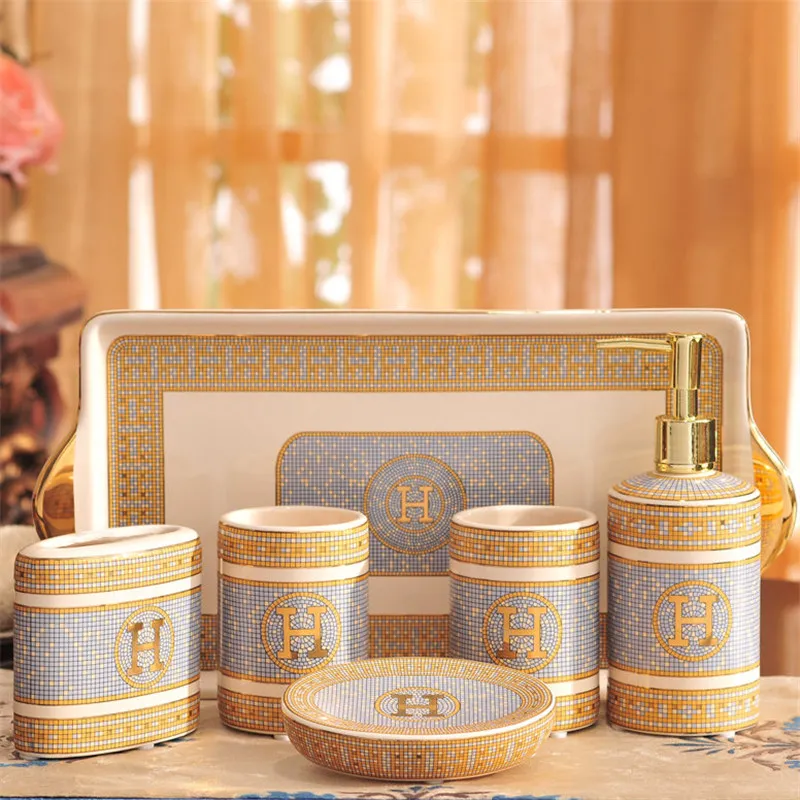 porcelain soap dispenser pump bottle toothbrush holder couple cup wedding gift present ceramic european bathroom accessory set free global shipping