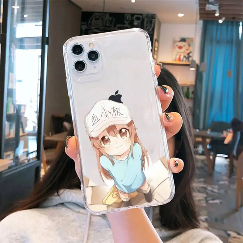 

Working cell cute girl Phone Case Transparent for iPhone 6 7 8 11 12 s mini pro X XS XR MAX Plus cover funda shell