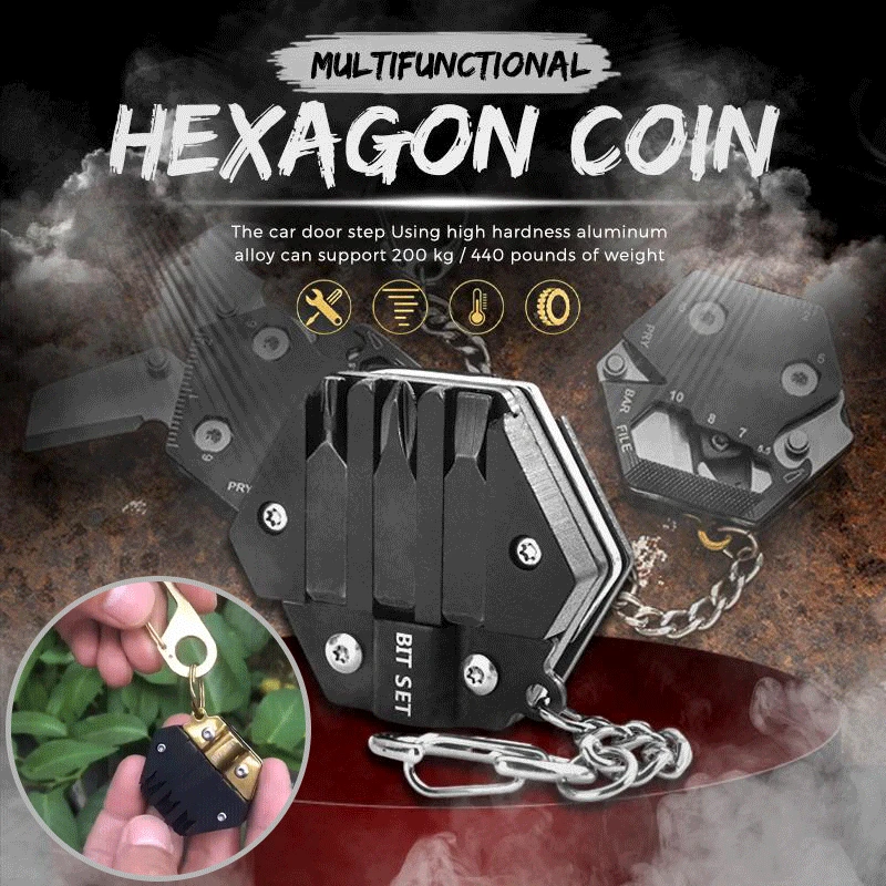 Зецзо®Многофункциональный шестигранный инструмент для монет уличный