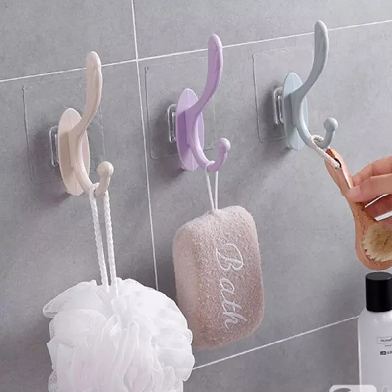 

Clothing Hangers Wardrobe Storage Hook Adhesive Suction Seamless Transparentload Rack Anti Skid Self Adhesive Kitchen Bathroom