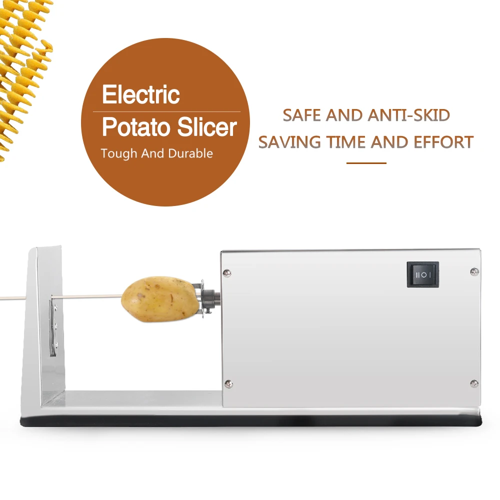 値段 自動電気ツイストポテトスライサー機械ステンレス鋼高品質の野菜果物スパイラルカッター