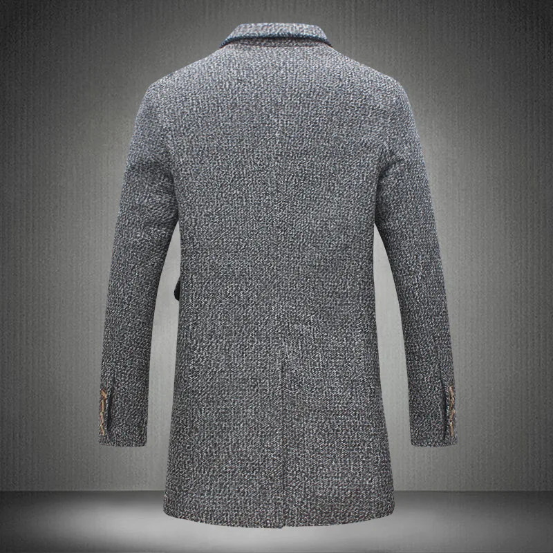 2019 Новая зимняя мужская шерстяная куртка для отдыха длинные шерстяные пальто