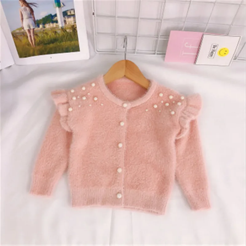 Детский трикотажный кардиган с жемчужинами на девочку | Мать и ребенок