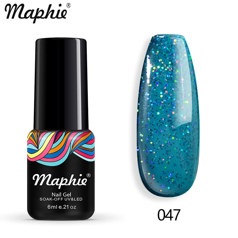 047 Maphie бриллиантовый блеск с ультрафиолетовым свечением Гель-лак для ногтей мерцающий декор с блестками Блестящий лак для ногтей полуперманентный лак Led синий гель для ногтей - Цвет: 047