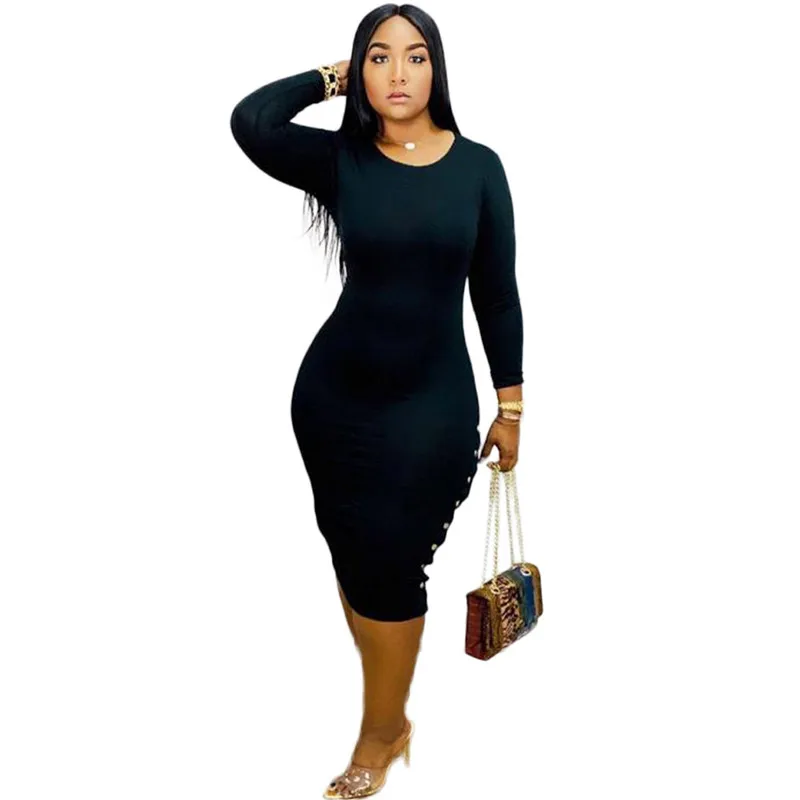 Европейская горячая Распродажа женское тонкое облегающее платье с круглым