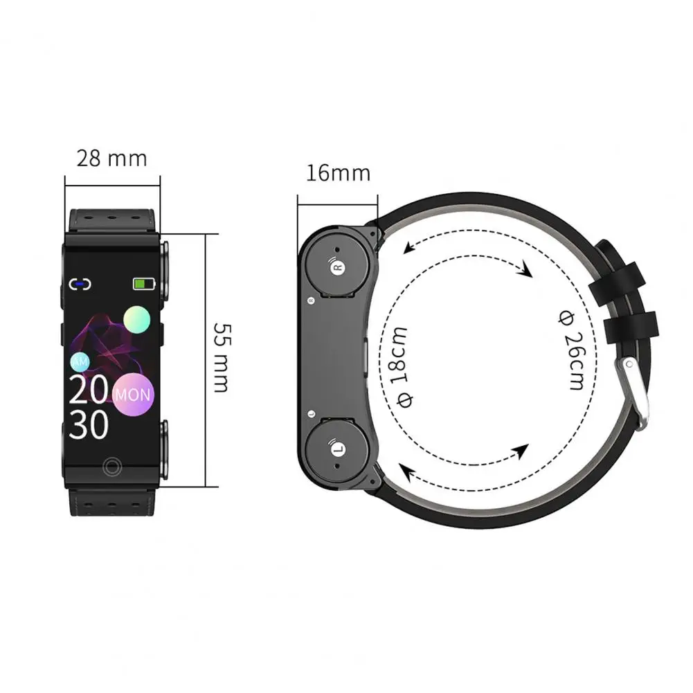 

L890 Smart Watch Bluetooth Dual Headset Smartwatch Heart Rate Blood Pressure Measurement Bracelet Wristband For IOS Android