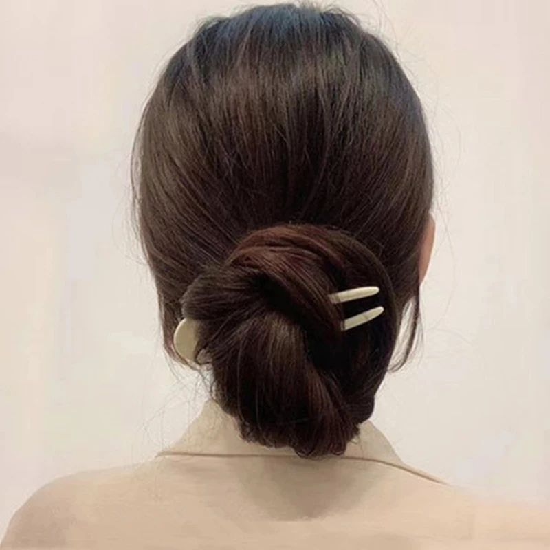 2021 ретро красочные акриловые U-образные геометрические палочки для волос простые