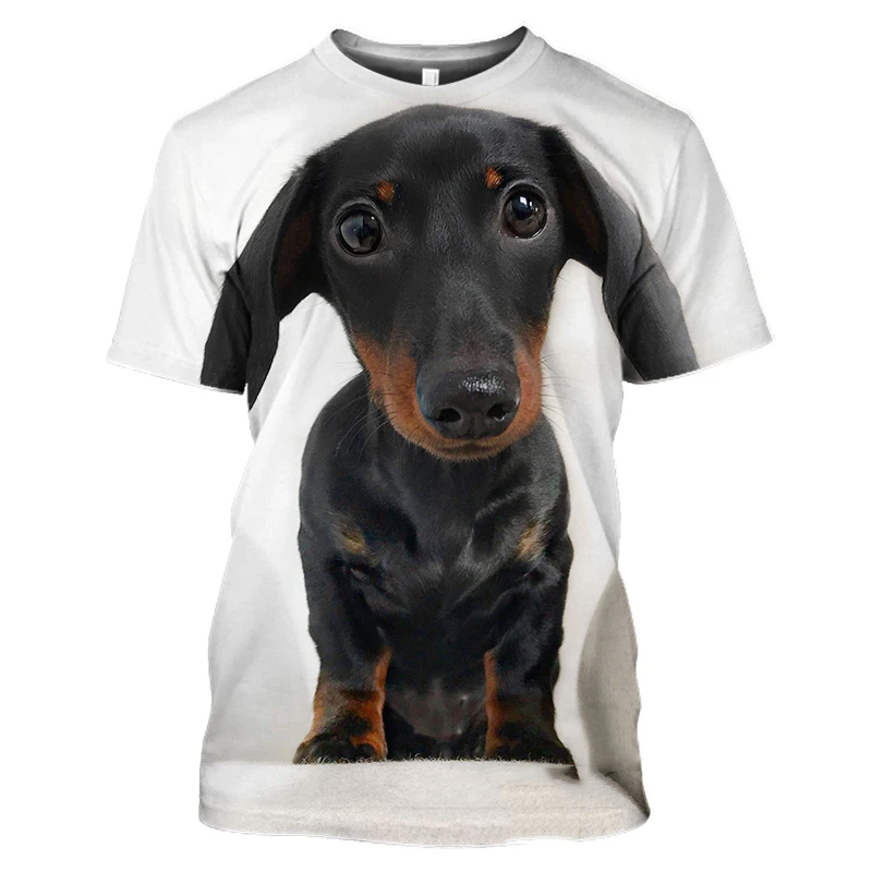 Dachshund T-Shirt Teckel Shirts For Men's Dackel Dog 3D T Shirt Print Tee Tops Oversized Women Cute Clothing Homme Short Sleeve