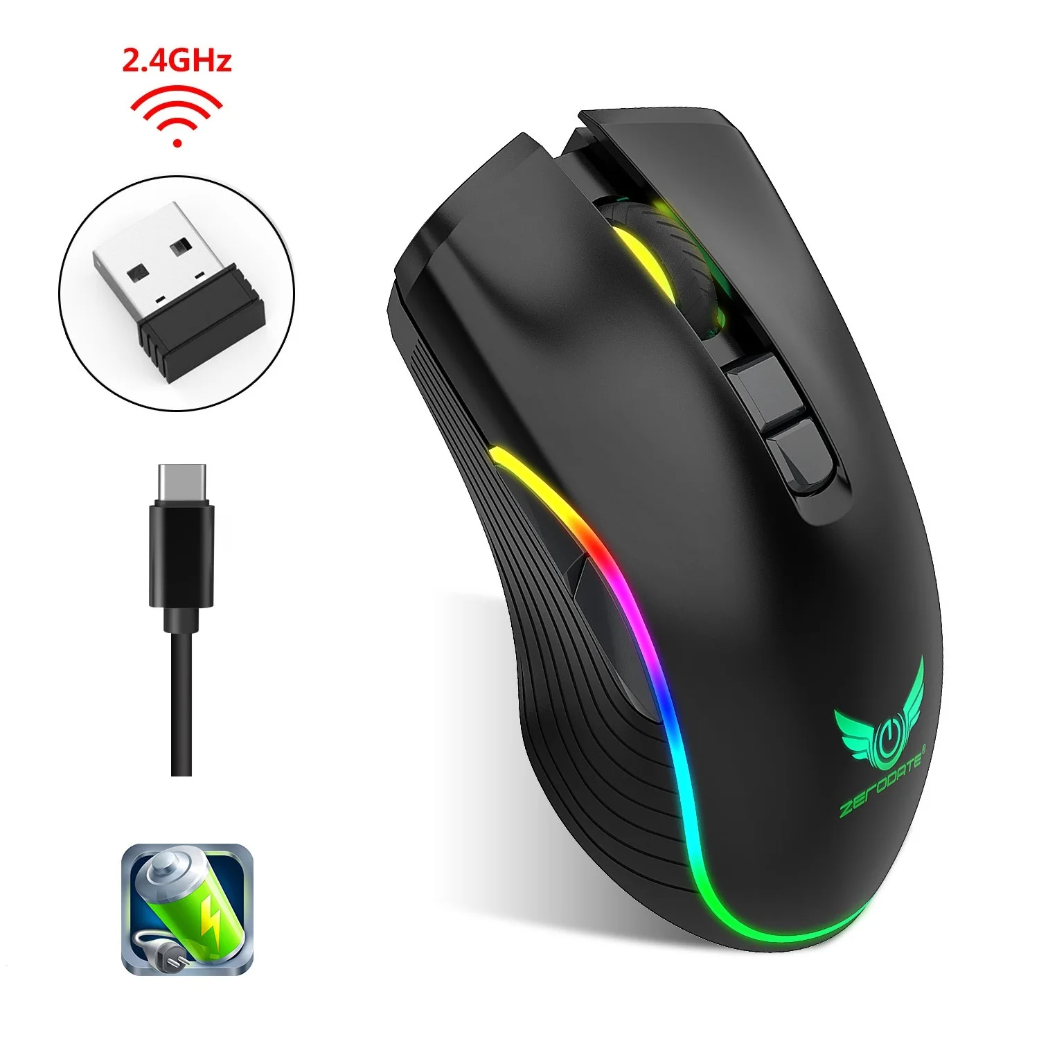 

Notebook Wireless Mouse with Rechargeable Battery TYPE-C Fast Charging 2.4G Wireless Mouse for Notebook Desktop