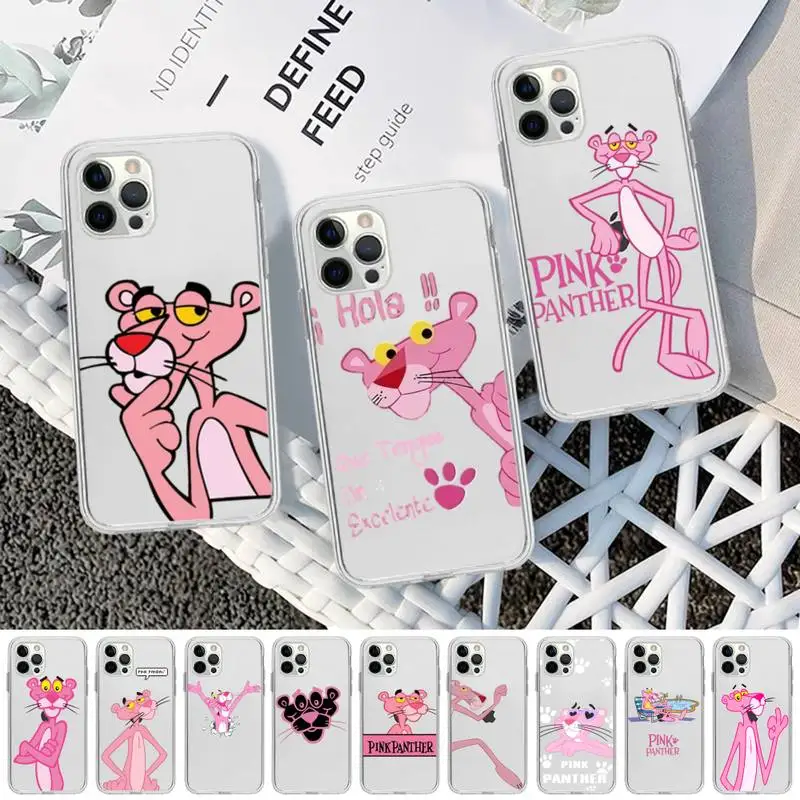 

pink P-panthers cute cartoon Phone Case for iPhone 13 12 mini 11 pro Xs max Xr X 8 7 6 6s Plus 5s cover