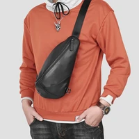 handmade genuine leather mens chest bag portable outdoor sport messenger bag for male casual crossbody sling bags for women