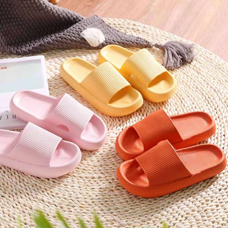

Thick Sole Home Women Slippers Ladies Platform Flat Shoes Non-slip EVA Living Room Indoor Slides Women Slippers 4.5cm Heel