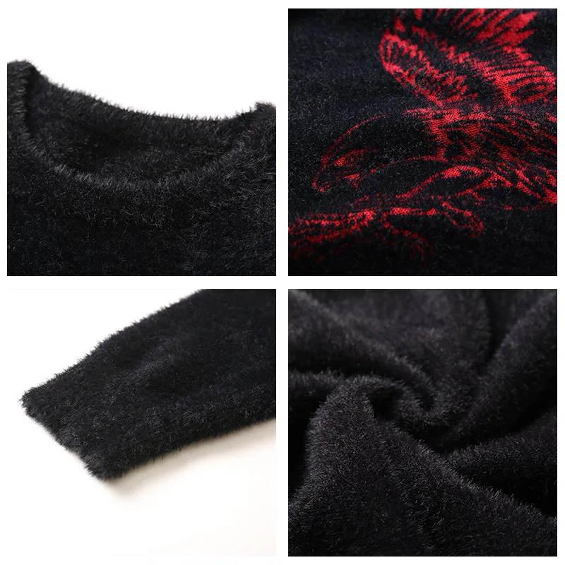 Бренд COODRONY зимний свитер для мужчин Модный узор o образный вырез толстое теплое