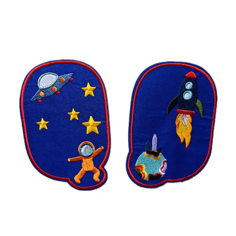 11Pcs Embroidered Fabric Cartoon Planet DIY Clothes Patches Hot Melt Back Adhesive for Kids Jeans Pants Repair Supply | Дом и сад