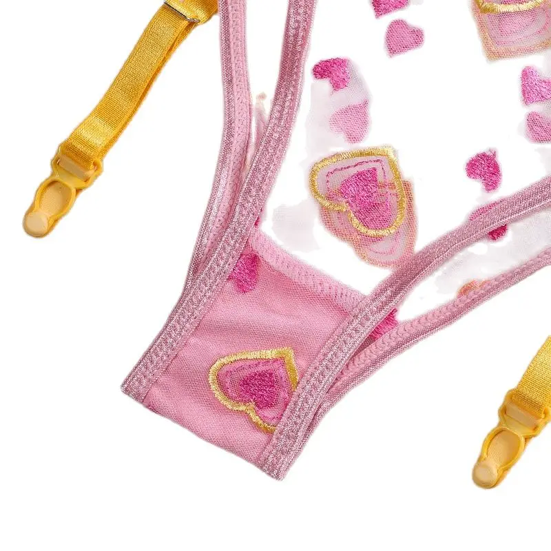 

Woman 3Pcs Mesh Underwear Women Set Perspective Bra Garter Briefs Set Sexy Lingerie Ladies Ultrathin Sensual Lingerie