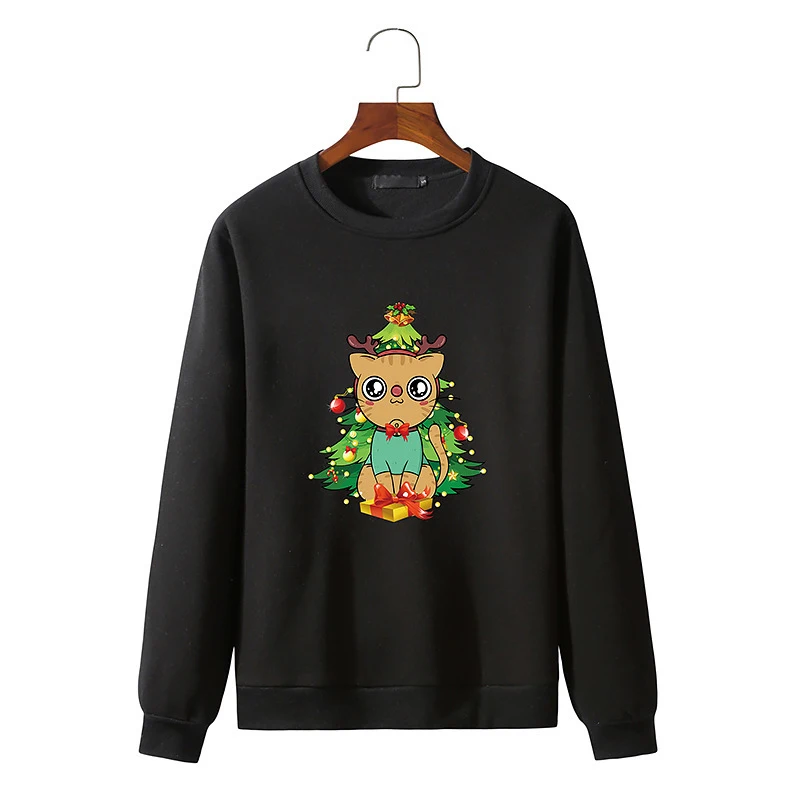 

Merry Christmas 3D Printed Men Sweatshirt Cute Cartoon Cats Streetwear Pullover Sudadera Hombre Fleece Fashion Xmas Sweatshirts