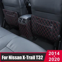 car back seat armrest box cover protection pad for children baby kicking mat for nissan x trail t32 2014 2019 2020 accessories