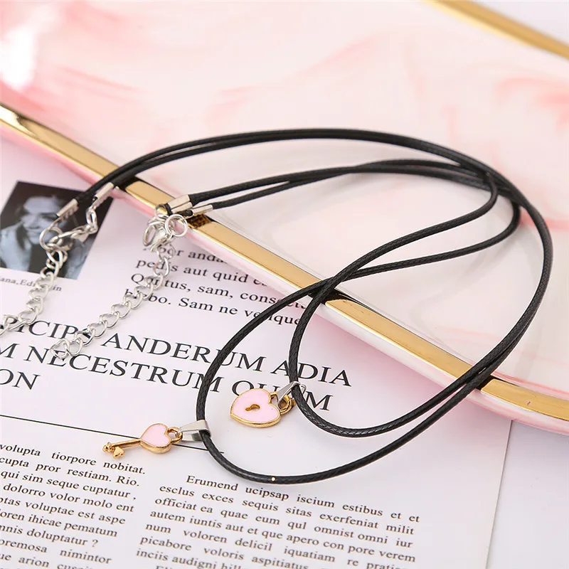 Новинка яркое ожерелье для пары винтажное с подвеской-замком веревочная цепочка