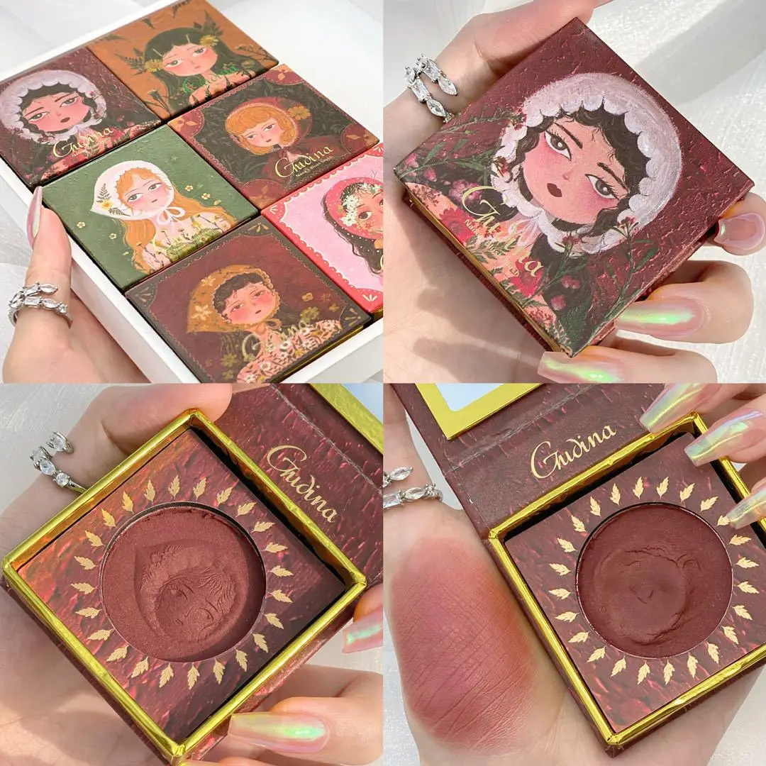 Одноцветная палитра румян для макияжа минеральная пудра красный стойкий