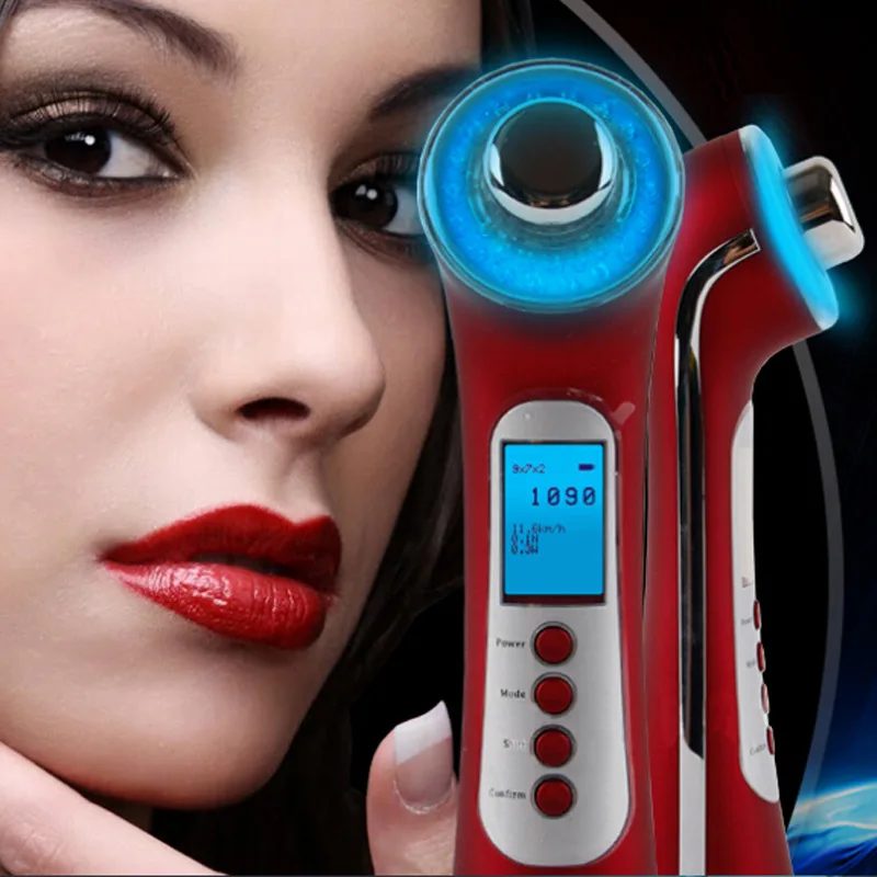 Ультразвуковое вибрационное устройство для ухода за лицом светодиодное ионное