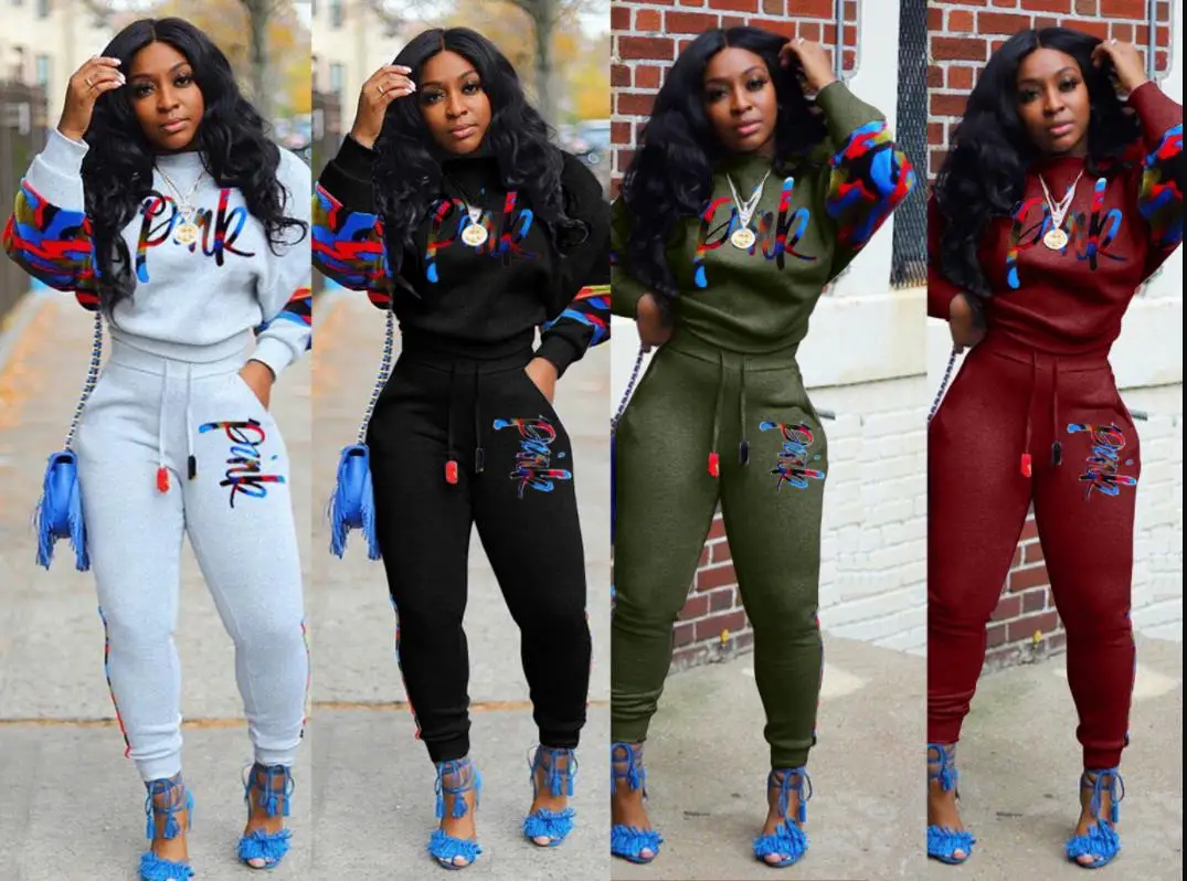 2 комплект из двух предметов для женщин спортивный костюм топ и брюки с капюшоном