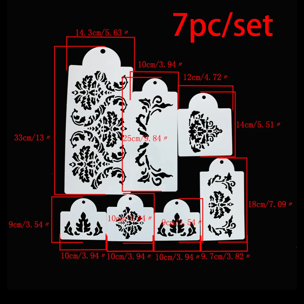 PL-065 COOKNBAKE трафарет для украшения тортов набор пластиковый отпечаток коврик ориентир здание свадебный торт резная распылительная форма набор из 5 - Цвет: PL-065