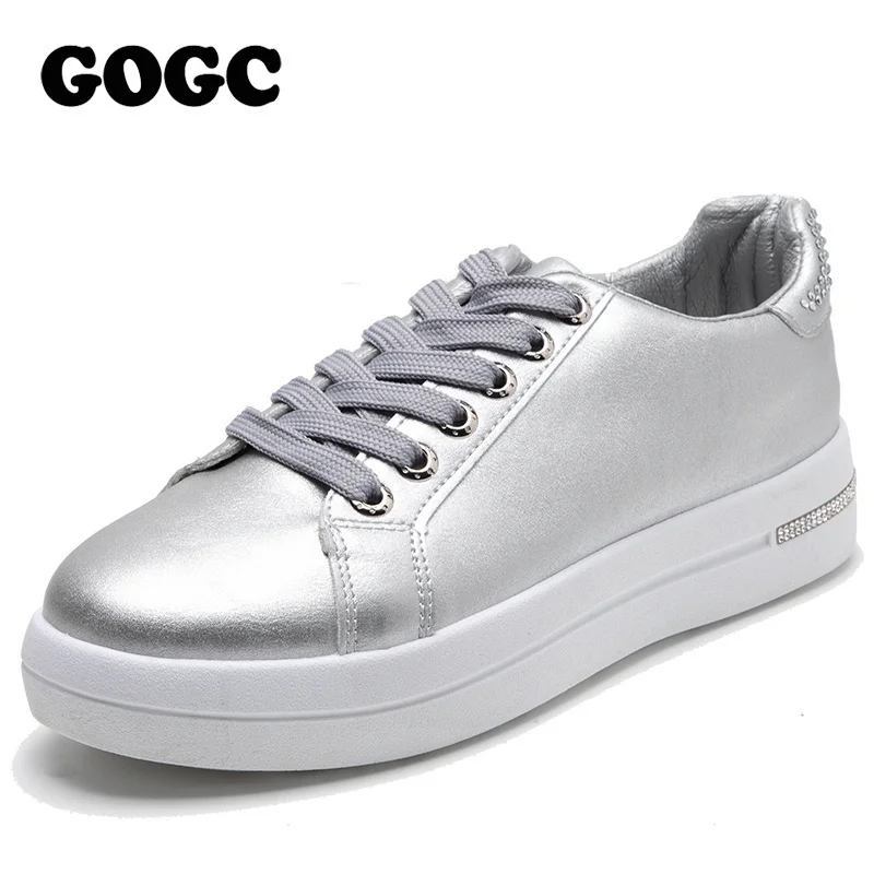 Женские кожаные кроссовки GOGC плоская подошва весна-осень G6819 2021 | Обувь