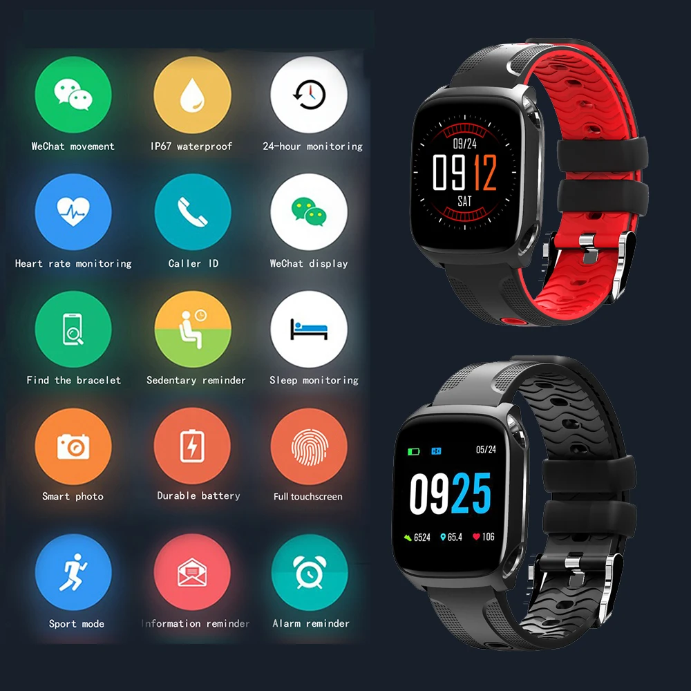 Спортивные шагомеры IP67 водонепроницаемые Смарт часы TF9 мужские спортивные с