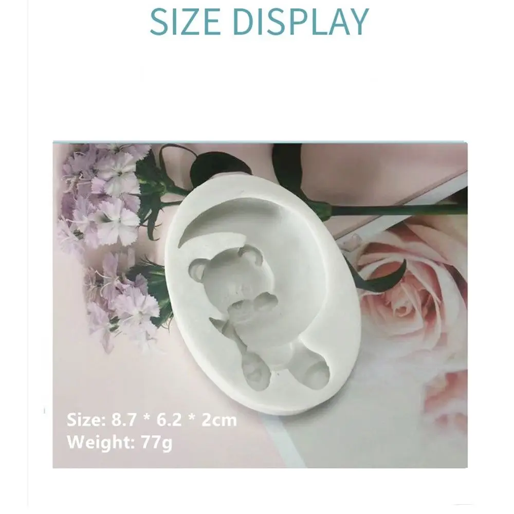 1 шт. мультяшная Луна силиконовая форма Медведь 3D Трехмерная торт на день