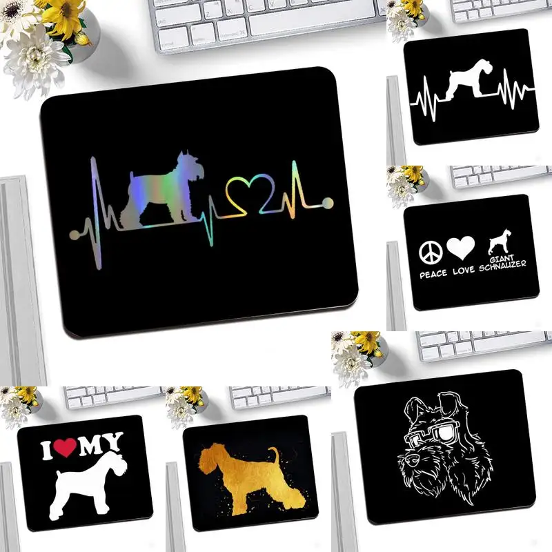 

YNDFCNB Cute Schnauzer Dog Rubber PC Computer Gaming mousepad Desktop Mousepad Gaming Small Mouse Pad 25X20CM Keyboard Mat