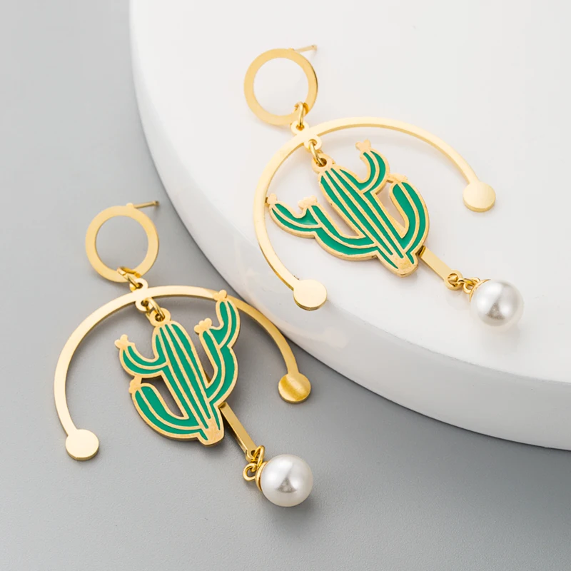 Корейские модные серьги-капельки из нержавеющей стали креативные полукруглые С