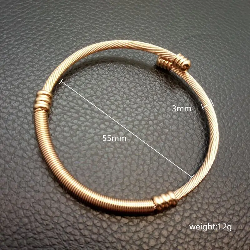 

Trendy Bracelets for Women Stainless Steel Gold Color Crossover Cable Wire Cuff Bangle Bracelet