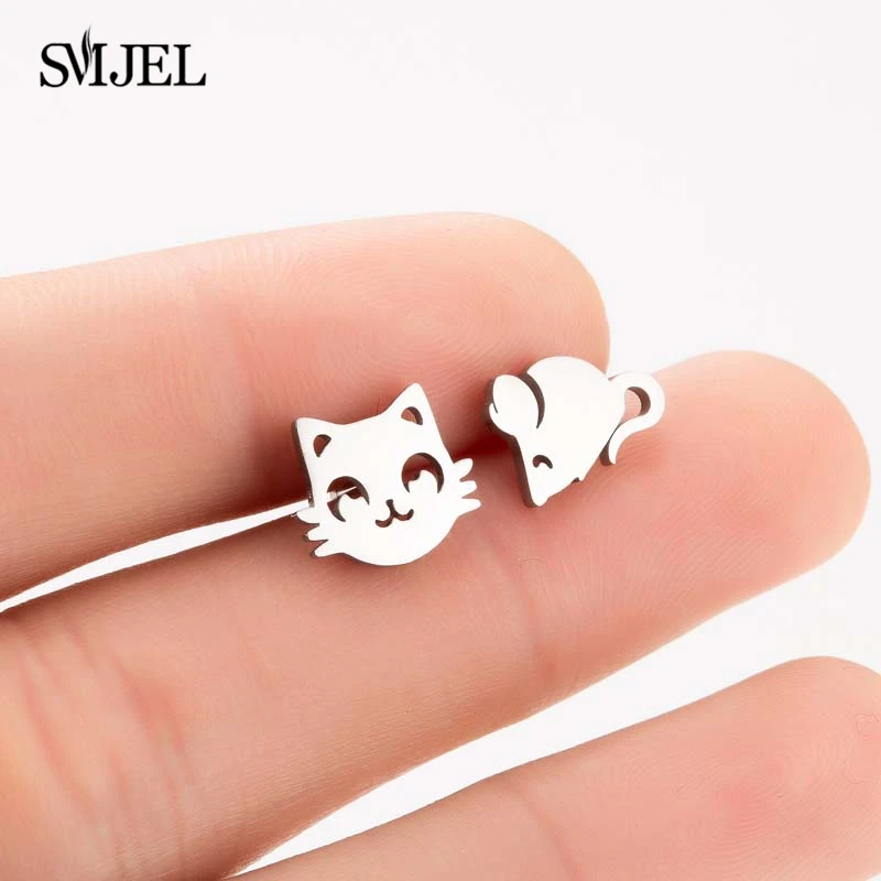 SMJEL Головоломка из нержавеющей стали с Луной кошкой мышкой бабочкой черепом