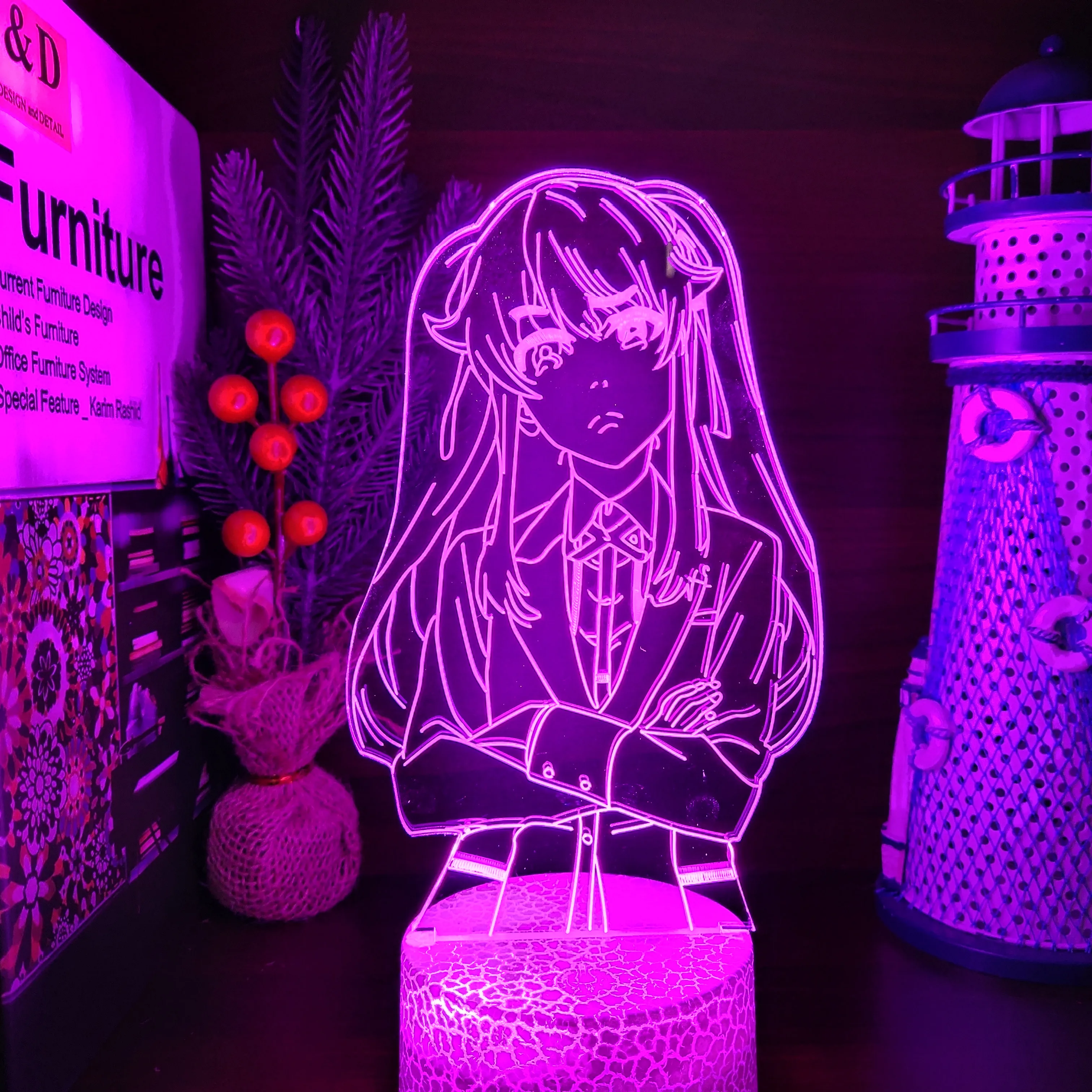 Акриловый 3d светильник аниме Kakegurui компульсивный геймбер Kirari Momobami светодиодный