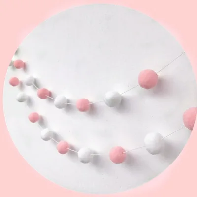 

HairBall Hanging Pendant For Party Decor Garland Children DIY Toys Supplies Colorful Felt Ball String Ornament Girls Room Decor