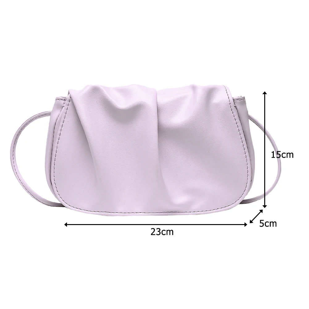 Женская сумка через плечо из искусственной кожи однотонный плиссированный