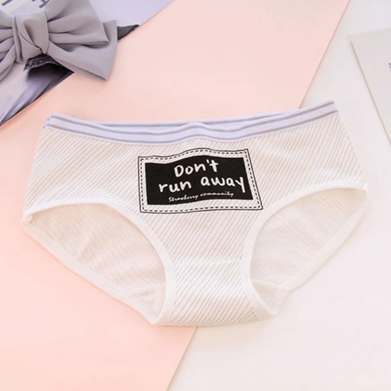 Трусики женские хлопковые нижнее белье с буквенным принтом пикантное для женщин