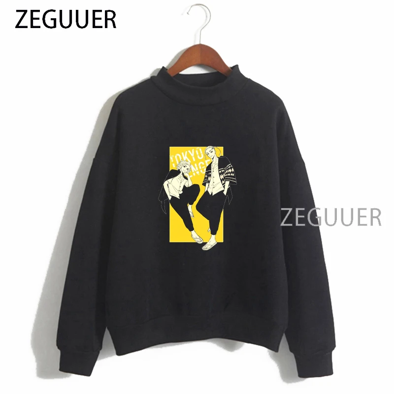 

Аниме Tokyo Revengers толстовки с принтом хип-хоп толстовки Harajuku пуловер с длинными рукавами черная уличная одежда для женщин Модный Топ