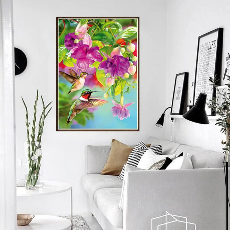 5D новый полный цветком из страз и алмазная с изображением птицы живопись вышивка