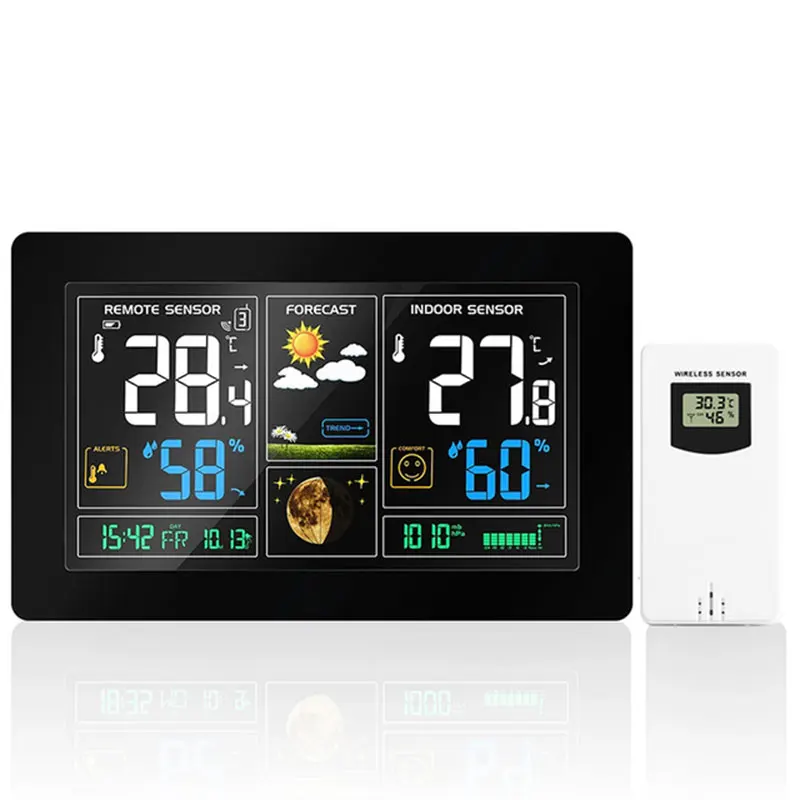 Digital Display wireless weather station Forecast Clock indoor/outdoor sensor Thermometer hygrometer Radio Control Time | Инструменты