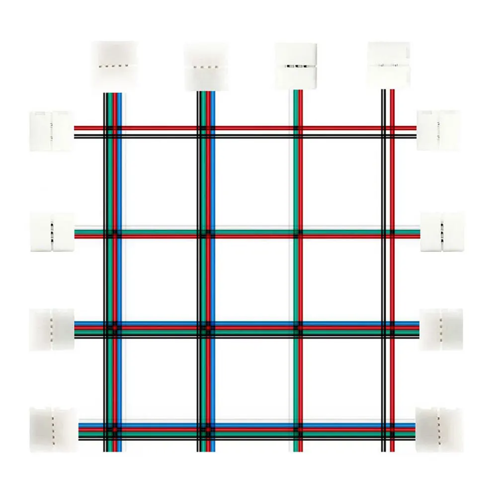 

5PC Single/Double Led Connector Cover Fast Solderless 2Pin 3Pin 4Pin 5Pin For 10mm Width PCB Individually Addressable Strip 15cm