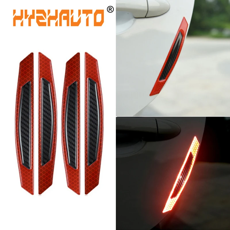 HYZHAUTO 4 шт. защитные полоски для краев двери из углеродного волокна Автомобильная