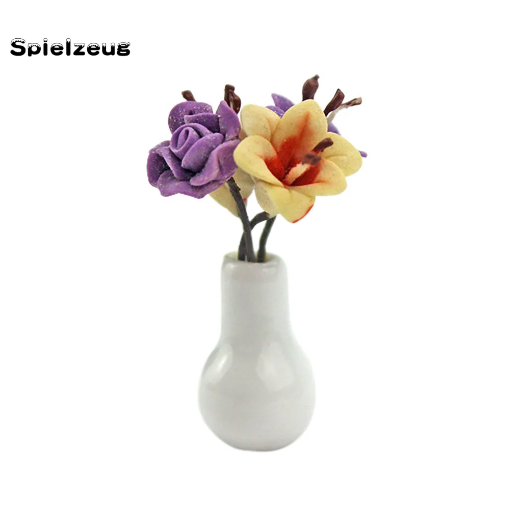 Имитация домашнего декора кукольная мебель миниатюрная сцена керамическая ваза