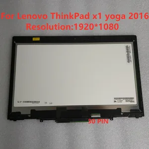 14 touch screen replacement digitizer glass lcd led display bezel for lenovo thinkpad x1 yoga 2016 version 19201080 lp140wf6 free global shipping