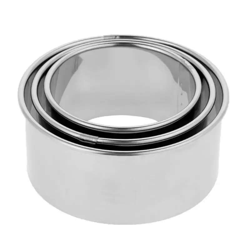 

3Pcs Large Stainless Steel Round Dumplings Wrappers Molds Set Cutter Maker Tools Round Cookie Pastry Wrapper Dough Cutting Tools