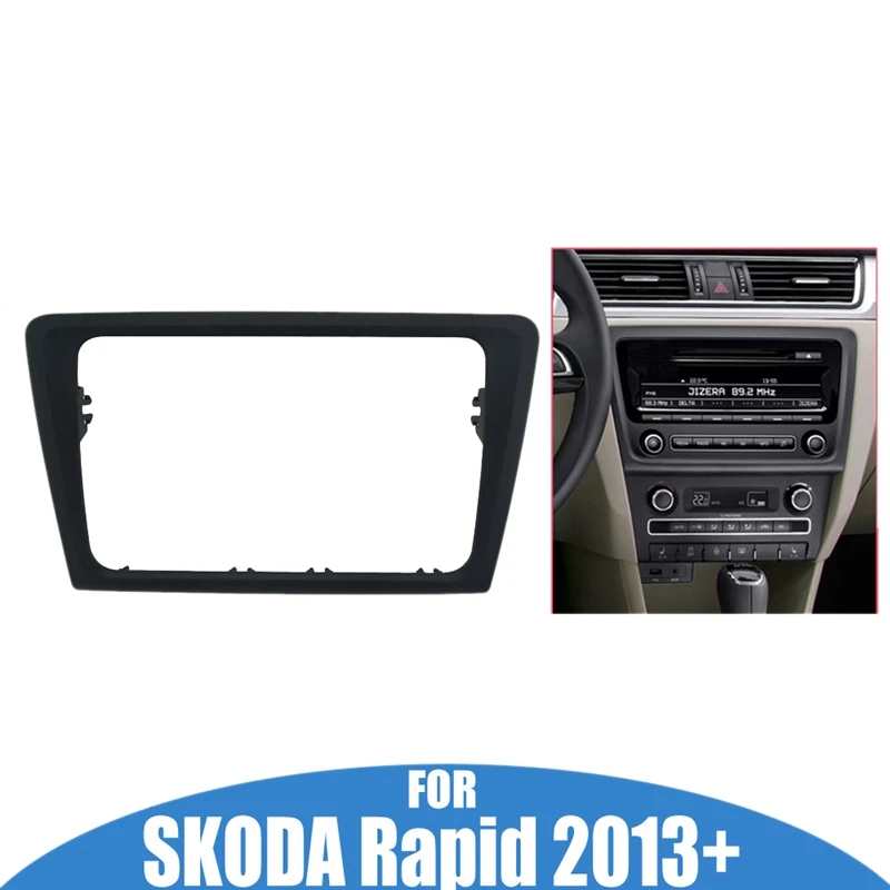 2Din Автомобильная радиопанель Fascia ДЛЯ Skoda Rapid 2013 стерео панель рамка комплект для