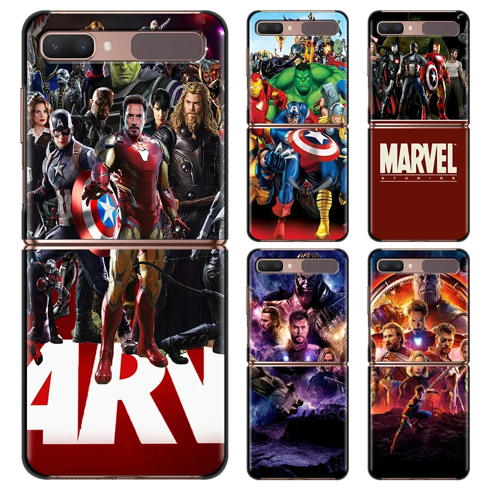 

Marvel Mobile Case For Samsung Galaxy Z Flip 3 5G Hard PC Back For galaxy Z Flip 3 Z Flip 5G Protective Coque Folding Fundas