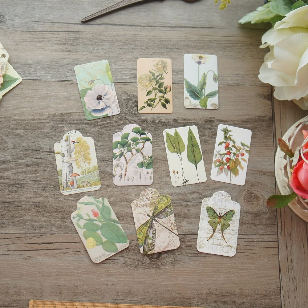 24 шт. Живой Цветок картина с изображением листьев дизайн мини бумажная бирка
