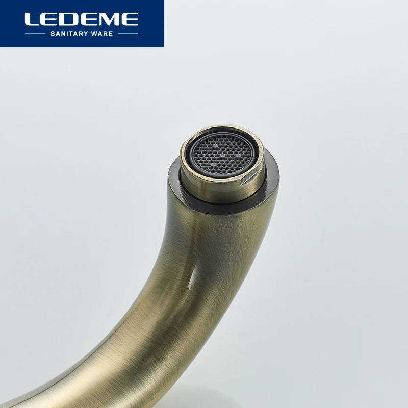 Смеситель для раковины LEDEME L1019C Бронзовый Матовый кран ванной комнаты горячей и
