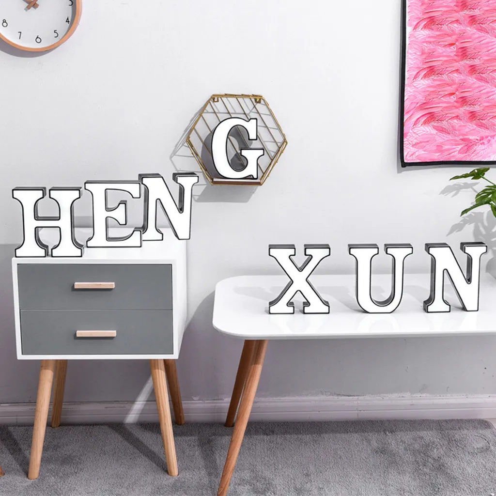 DIY 26 букв светодиодный ночник английский Marquee знак Алфавит 3D Настенный ночник t домашний Свадебный день рождения Жених